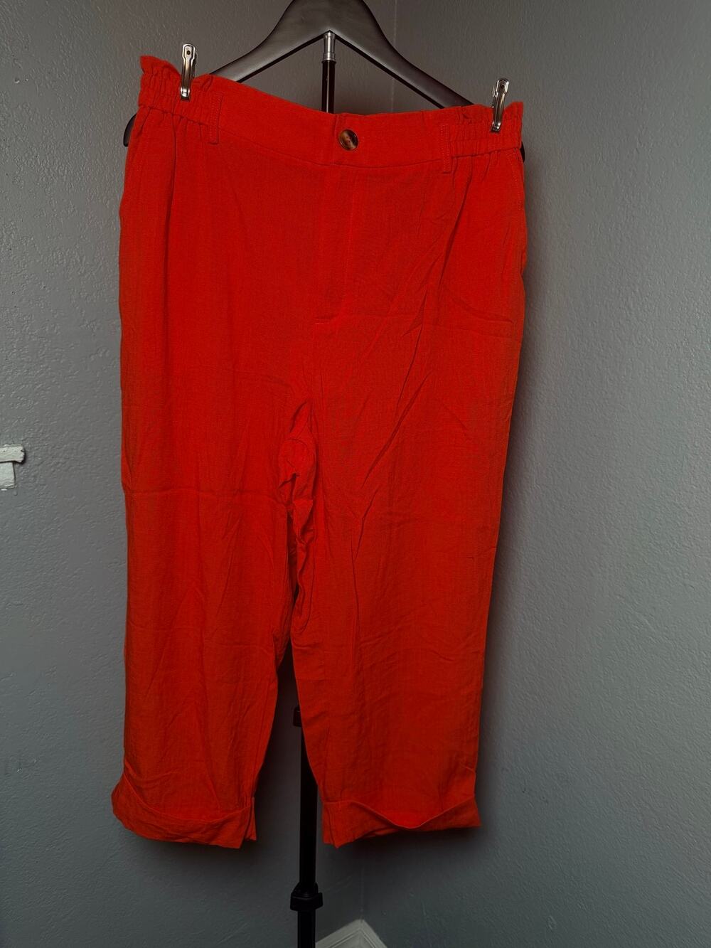 NWT Halara Cropped Wide Leg Pants - Large Regular Coral Orange